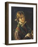 A Woman Knitting, 1872-Mose Bianchi-Framed Giclee Print