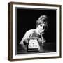 A Woman Looking at a Phone-Marisa Rastellini-Framed Photographic Print