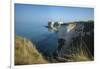 A Woman Looks Out at Old Harry Rocks at Studland Bay in Dorset on the Jurassic Coast-Alex Treadway-Framed Photographic Print