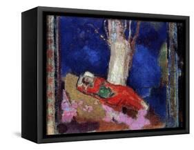 A Woman Lying under the Tree, 19th or Early 20th Century-Odilon Redon-Framed Stretched Canvas