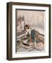 'A woman making a miniature model of Mount Fuji', c1823-Hokusai-Framed Giclee Print