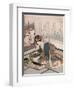 'A woman making a miniature model of Mount Fuji', c1823-Hokusai-Framed Giclee Print