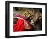 A Woman Manages to Lift Herself from the Bed-null-Framed Photographic Print