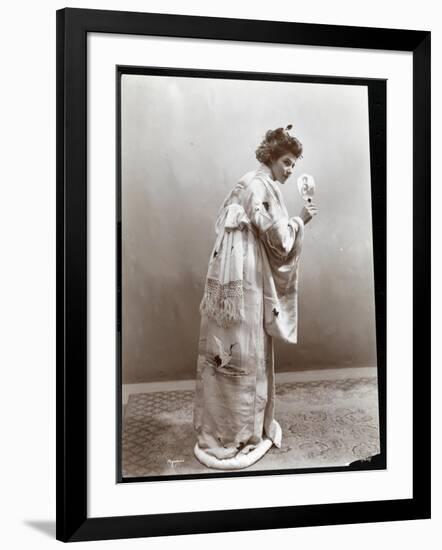 A Woman Modeling a Japanese Kimono, New York, 1904-Byron Company-Framed Giclee Print