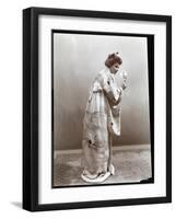 A Woman Modeling a Japanese Kimono, New York, 1904-Byron Company-Framed Giclee Print