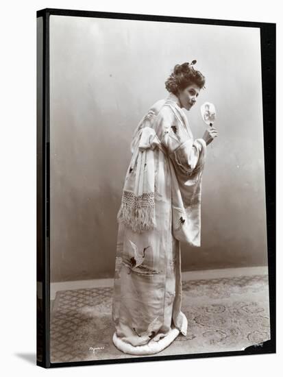 A Woman Modeling a Japanese Kimono, New York, 1904-Byron Company-Stretched Canvas