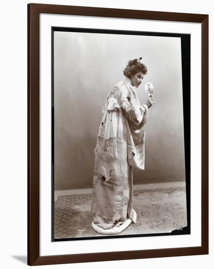 A Woman Modeling a Japanese Kimono, New York, 1904-Byron Company-Framed Giclee Print