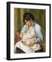 A Woman Nursing a Child-Pierre-Auguste Renoir-Framed Premium Giclee Print