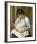 A Woman Nursing a Child-Pierre-Auguste Renoir-Framed Premium Giclee Print