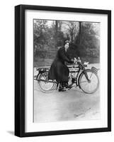 A Woman on a Douglas Motorbike, 1914-null-Framed Photographic Print