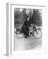 A Woman on a Douglas Motorbike, 1914-null-Framed Photographic Print