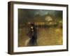 A Woman on a Paris Street at Evening-Lionello Balestrieri-Framed Giclee Print