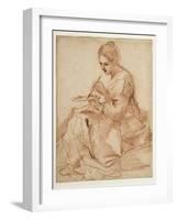 A Woman Painting (An Allegory of Painting)-Guercino-Framed Giclee Print
