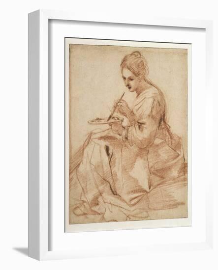 A Woman Painting (An Allegory of Painting)-Guercino-Framed Giclee Print