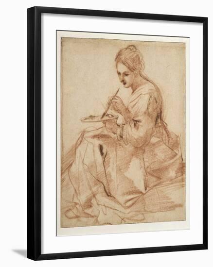 A Woman Painting (An Allegory of Painting)-Guercino-Framed Giclee Print