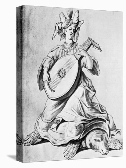 A Woman Playing a Stringed Instrument, Early 17th Century-null-Stretched Canvas