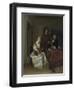 A Woman Playing a Theorbo to Two Men, Ca 1668-Gerard Ter Borch the Younger-Framed Giclee Print