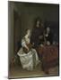 A Woman Playing a Theorbo to Two Men, Ca 1668-Gerard Ter Borch the Younger-Mounted Giclee Print