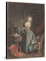 A Woman Playing the Guitar, 1788-9, engraved by Jean-François Janinet-Niclas II Lafrensen-Stretched Canvas