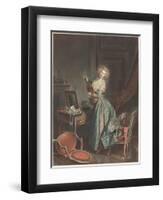 A Woman Playing the Guitar, 1788-9, engraved by Jean-François Janinet-Niclas II Lafrensen-Framed Giclee Print