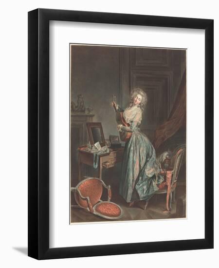 A Woman Playing the Guitar, 1788-9, engraved by Jean-François Janinet-Niclas II Lafrensen-Framed Giclee Print