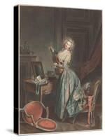 A Woman Playing the Guitar, 1788-9, engraved by Jean-François Janinet-Niclas II Lafrensen-Stretched Canvas