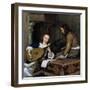 A Woman Playing the Theorbo-Lute and a Cavalier, C1658-Gerard Terborch II-Framed Giclee Print