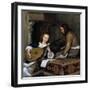 A Woman Playing the Theorbo-Lute and a Cavalier, C1658-Gerard Terborch II-Framed Giclee Print
