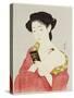 A Woman Powdering Her Neck-Ioki Bunsai-Stretched Canvas