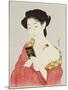 A Woman Powdering Her Neck-Ioki Bunsai-Mounted Giclee Print