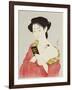 A Woman Powdering Her Neck-Ioki Bunsai-Framed Giclee Print