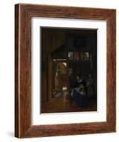 A Woman Preparing Bread and Butter for a Boy, c.1660-3-Pieter de Hooch-Framed Giclee Print