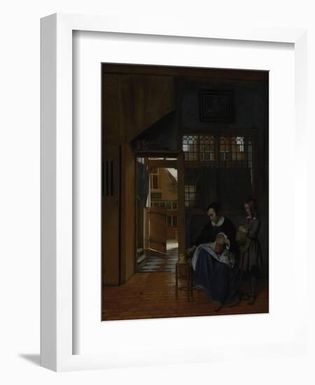 A Woman Preparing Bread and Butter for a Boy, c.1660-3-Pieter de Hooch-Framed Giclee Print