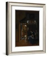 A Woman Preparing Bread and Butter for a Boy, c.1660-3-Pieter de Hooch-Framed Giclee Print