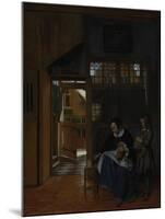 A Woman Preparing Bread and Butter for a Boy, c.1660-3-Pieter de Hooch-Mounted Giclee Print