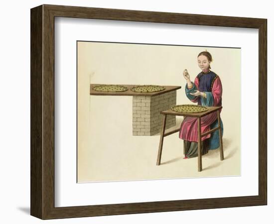 A Woman Preparing Tea Plate 21 from "The Costume of China"-Major George Henry Mason-Framed Giclee Print