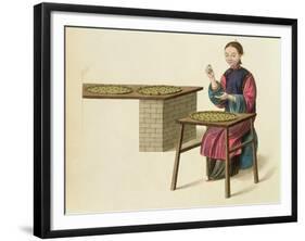 A Woman Preparing Tea Plate 21 from "The Costume of China"-Major George Henry Mason-Framed Giclee Print