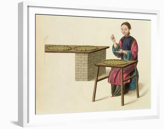 A Woman Preparing Tea Plate 21 from "The Costume of China"-Major George Henry Mason-Framed Giclee Print