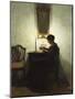 A Woman Reading by Candlelight in an Interior-Peter Ilsted-Mounted Giclee Print