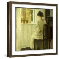 A Woman Reading in a Sunlit Interior-Carl Holsoe-Framed Giclee Print