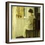 A Woman Reading in a Sunlit Interior-Carl Holsoe-Framed Giclee Print