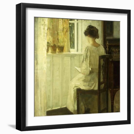 A Woman Reading in a Sunlit Interior-Carl Holsoe-Framed Giclee Print