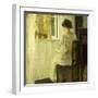 A Woman Reading in a Sunlit Interior-Carl Holsoe-Framed Giclee Print