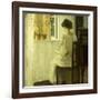 A Woman Reading in a Sunlit Interior-Carl Holsoe-Framed Giclee Print