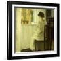 A Woman Reading in a Sunlit Interior-Carl Holsoe-Framed Giclee Print