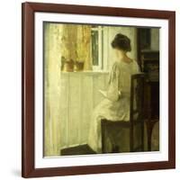 A Woman Reading in a Sunlit Interior-Carl Holsoe-Framed Giclee Print