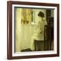 A Woman Reading in a Sunlit Interior-Carl Holsoe-Framed Giclee Print