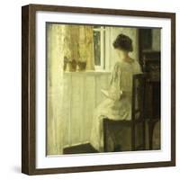 A Woman Reading in a Sunlit Interior-Carl Holsoe-Framed Giclee Print