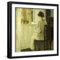 A Woman Reading in a Sunlit Interior-Carl Holsoe-Framed Giclee Print