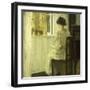 A Woman Reading in a Sunlit Interior-Carl Holsoe-Framed Giclee Print